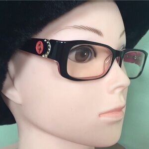 Baby Phat Prescription Glasses & Case Vintage Y2K Retro Streetwear Black Pink